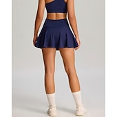 cheap Women's Skirts &amp; Skorts-Women's Solid Colored Casual Skirt Tennis Skirts with Shorts Sport Skirt Pocket High Waist Quick Dry Elastic Sweat-Wicking Breathable Tennis Golf Running Skirt Black Red Navy Blue Tennis Clothing