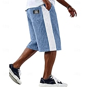 billiga Vardagsshorts-Herr Shorts Casual shorts Manchester Shorts Texturerade shorts Lappverk Färgblock Slät Enfärgat Komfort Andningsfunktion Knelängd Ledigt Utomhus Strand Semester Mode Svart Grön Oelastisk