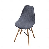 abordables Funda para silla de comedor-Funda elástica de sarga para silla, funda elástica con respaldo festoneado para silla de comedor.