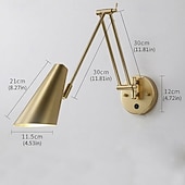 abordables Apliques de pared para interior-Lámpara de pared industrial vintage con brazo oscilante, interruptor regulable, ajustable, dorada, de brazo largo, para lectura, montada en la pared, color blanco y negro, estilo rústico, con cableado