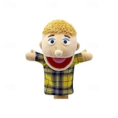 cheap Party Supplies-6pcs Family Hand Puppets Set, Soft Plush Human Puppets with Movable Mouths, Grandpa Grandma Dad Mom Son Daughter Puppets for Preschool Early Teaching, Role Play Storytelling for Toddlers Kids