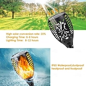cheap Pathway Lights &amp; Lanterns-2/4pcs Solar Lights Outdoor Solar Torch Lights with Flickering Flame 12 LEDs for Halloween Decorations Waterpoof Landscape Auto On/Off Garden Patio  Home  Decoration Lantern