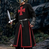 cheap Tops-Retro Vintage Medieval 17th Century Masquerade Tunic Knight Ritter Viking Crusader Fancy Dress Men's Viking Fantasy Masquerade Party / Evening Adults' Leotard / Onesie