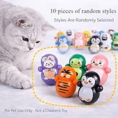 baratos Brinquedos de Mastigar-Conjunto de 100 brinquedos de rolar para gatos, diversos estilos, equipamento interativo para brincar e se exercitar, feito de plástico resistente.