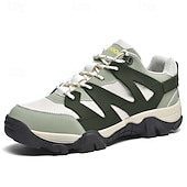 cheap Casual Sneakers-Men's Outdoor Hiking Shoes, Chunky Non-Slip Sole Lace-Up Sneakers, Comfortable Trail Walking Shoes for Travel, Camping
