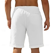 economico Vacanza-Per uomo Shorts Shorts di Lino Pantaloncini Estivi Shorts da Spiaggia Coulisse Elastico in vita Tasca con cerniera Semplice Tinta unita Comodità Morbido Corto Quotidiano Spiaggia Moda Chic &amp; Moderno
