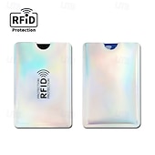 abordables Porte-cartes RFID-Lot de 100 pochettes anti-RFID, protège-cartes de crédit ou pochettes pour passeport, protection contre le vol d'identité en voyage, porte-cartes fin et coloré pour portefeuille, protection antivol