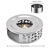 economico Stoccaggio cucina-Fornello a candela in acciaio inox, riscaldatore portatile per caffè a lunga durata con mantenimento del calore, mini fornello multifunzionale per riscaldare il bollitore all'aperto, perfetto per