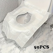 abordables Fournitures pour la maison-50 protège-sièges de toilettes jetables, papier toilette portable pour les voyages, papier pour siège de toilette