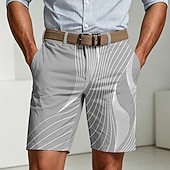 abordables Pantalones Cortos Impresos-Hombre Geométrico Líneas / Olas Arte abstracto Bermudas Pantalones cortos casuales Shorts de golf Media cintura Informal de negocios Diario Trabajo vacaciones en la playa Pantalones cortos de frente