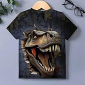 abordables Animales 3D para Niño-Chico 3D Graphic Camiseta Manga Corta Impresión 3D Verano Primavera Deportes Moda Ropa de calle Niños 5-12 años Cuello Barco Casual Diario Exterior Ajuste regular