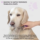 baratos Cuidados com o Cabelo-Pente desembaraçador para pelos de animais de estimação, com lâminas longas e seguras para cães e gatos, ideal para desembaraçar pelos emaranhados ou com nós na pelagem interna.