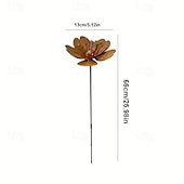 voordelige decoratieve tuinpalen-Metalen bronzen lotusbloemsculptuur, elegant rustiek ijzeren waterornament voor vijver, achtertuin, terras, gazon en binnenlobby, artistiek lotusbeeld voor tuindecoratie