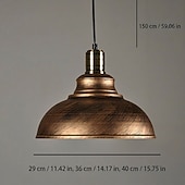 economico Design di Tamburo e Cono-Illuminazione a sospensione, lampada da soffitto rustica vintage in metallo stile fattoria, lampade a sospensione con attacco E26, lampade a sospensione industriali nere per corridoio, isola cucina, sala da pranzo, soggiorno 110-240 V