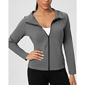 cheap Women's Shirt-Women's Solid Colored Workout Shirt Tennis Sports Jacket Long Sleeve Zipper Pocket Quick Dry Lightweight Moisture Wicking Breathable Tennis Golf Pickleball Hooded Jacket Black Pink Navy Blue Tennis