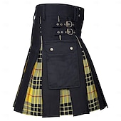 economico Fondi-Highland scozzese Medievale Celtico Kilt scozzesi utilitari Gonnellini Vichy quadrettato Costume Per uomo Celtico Fiera Rinascimentale LARP Festival Adulti Gonnellino Primavera &amp; Estate