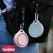 baratos Recreação ao Ar Livre-Conjunto de 3/6 copos dobráveis de silicone para uso externo com mosquetão, copos de bebida dobráveis, copos de água criativos e práticos com tampa de silicone multiuso.