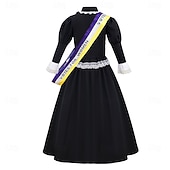 halpa Kleid-Victorian Medieval Renaissance Floor Length Dress Long Sleeves Princess Ball Gown Fancy Dress Girls' Halloween Carnival World Book Day Party Kid's Dress