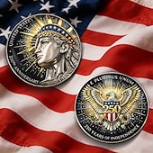 cheap U.S. 250th Anniversary-U.S. 250th Anniversary Commemorative Coin 1776–2026, Patriotic Liberty Eagle Design, Collectible American Independence Souvenir, Gold &amp; Silver Finish