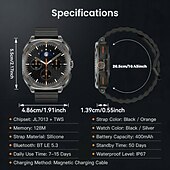 abordables Relojes inteligentes-Reloj inteligente 2 en 1 con auriculares, reloj inteligente con auriculares Bluetooth integrados para música. &amp;Llamadas, monitor de actividad física con pantalla táctil HD para hombres y mujeres,