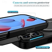 abordables Carcasas iPhone-teléfono Funda Para iPhone 17 Air 17 Pro Max 16 15 14 Pro Max Plus 13 Pro Max Mini Funda Trasera Con Magsafe con Soporte Magnética Soporte de carga inalámbrica Armadura ABS + PC