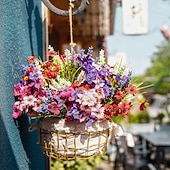 abordables Fleurs artificielles-24 bouquets de fleurs artificielles d'extérieur, fausses fleurs printanières, plantes résistantes aux UV pour la décoration de la maison, du jardin, du porche, des fenêtres et des mariages.