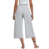 economico gamba larga e vita alta-Per donna Pantaloni capri Pantaloni da yoga Gamba larga Moda Streetwear Casual Lunghezza al polpaccio Misura del girovita medio Semplice Tasca Comodo Comodità Morbido Elasticizzato All'aperto Vacanza