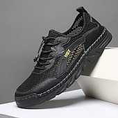 baratos Sapatos Casuais com Cadarço-Tênis aquáticos masculinos bege para atividades ao ar livre - respiráveis, de secagem rápida, com cadarço, ideais para caminhadas na praia, atividades aquáticas, viagens ao ar livre e uso casual no verão.