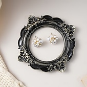 economico Cornici per foto-1PC, Black and Gold Mini Engraved Decorative Picture Frame Body, Resin Material DIY Decorative Small Item, Suitable for Photography Decoration Props, Wedding, Party and Other Scene Arrangements