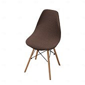 abordables Funda para silla de comedor-Funda elástica de sarga para silla, funda elástica con respaldo festoneado para silla de comedor.