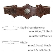 preiswerte Zubehör und mehr-Retro Vintage Mittelalterlich Renaissance Stirnband Krieger Wikinger Ranger Kostüm Herren Vikinger Halloween Karneval Maskerade Renaissance-Messe LARP Erwachsene Stirnband