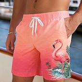  Per uomo Albero di Cocco Pappagallo Costumi da bagno Costumi da bagno Pantaloncini da bagno Pantaloncini da Surf Misura del girovita medio Hawaiano Quotidiano Vacanza al Mare Tasche Laterali fodera