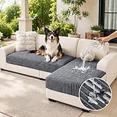 baratos Capa de Sofá-Capas 100% impermeáveis para sofá modular, capa antiderrapante para sofá para cães, conjunto de 2 peças de capas para sofá de 2 almofadas em formato de L, capa de sofá macia e lavável.