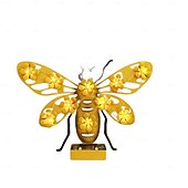 cheap Outdoor Wall Lights-Metal Bee Outdoor Wall Decor with LED Solar Lights, Outdoor Fence Wall Art Decor, Gift for Mom Grandma Women Birthday Gardening, Hanging Decoration for Garden Patio Porch Yard