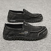 cheap Slip-On Casual Shoes-Men's Gray Slip-On Casual Loafers Lightweight Comfort Walking Shoes Soft Rugged Everyday Footwear for Daily Wear, Travel, Driving, Outdoor Leisure and Weekend Relaxation