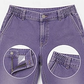  Hombre Pantalones Pantalones casuales 100% Algodón Pantalones de mezclilla Cintura elástica Pierna recta Plano Comodidad Suave Longitud total Casual Diario Exterior Moda Retro Antiguo Azul Piscina