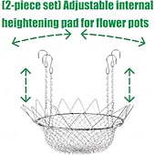 baratos recipientes de plantas-Suporte ajustável para vasos grandes, feito em aço inoxidável resistente à ferrugem, tamanho universal de 30 a 45 cm (12 a 18 polegadas), eleva as plantas para reduzir o uso de terra, ideal para