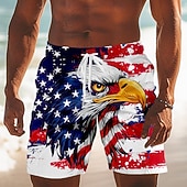 preiswerte Flaggen Druck-Herren 250. Jubiläums patriotischer Adler amerikanische Flagge Badehose mit Kordelzug und seitlichen Taschen Sommer Strandmode