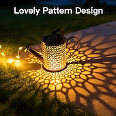abordables Luces de camino y linternas-Regadera solar con luces en cascada para decoración de jardín exterior, regalos de cumpleaños para mamá, abuela y mujeres, resistente al agua IP65, 2 modos de iluminación, faroles colgantes para el
