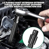 economico accessori per trapano-Prolunga flessibile per albero da 1/2", bussola dinamometrica, chiavi a cricchetto, chiave elettrica, biella, barra di prolunga flessibile per spazi ristretti, utensile manuale per riparazioni