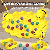 お買い得  Acessórios para festa-子供向けのおもしろい蜂のヘッドバンドゲーム &amp;大人向け、磁石のハチを使ったインタラクティブなファミリーボードゲーム、細かい運動能力を養う対戦型アクション玩具 &amp;バランス、男の子と女の子に最適な屋内パーティーゲーム、黄色