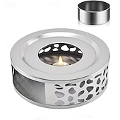 economico Stoccaggio cucina-Fornello a candela in acciaio inox, riscaldatore portatile per caffè a lunga durata con mantenimento del calore, mini fornello multifunzionale per riscaldare il bollitore all'aperto, perfetto per