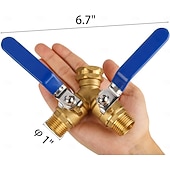 cheap Watering &amp; Irrigation-Garden Hose Splitter 2 Way Heavy Duty, Brass Faucet Adapter With Long Handle For Gardening Water Hose Shut Off Valve Hose Connector Fittings Outdoor Water Spigot Hose Bib Y Splitter