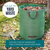 cheap Storage &amp; Organization-Reusable Garden Waste Bag with Handles - Durable PP Material for Yard Prunings, Leaves, and Plants - Green with Red Stitching, Perfect for Garden Maintenance and Landscaping, Reusable Garden Waste Bag