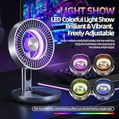 cheap Camping Lights &amp; Lanterns-2026 Upgrade Foldable LED Color Changing USB Rechargeable Quiet Mini Desktop Fan, 5-Speed Adjustable, Long Battery Life, Portable for Bedroom, Office, Dorm, Outdoor, Travel, Camping