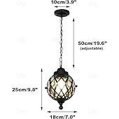 economico Design del Globo-18 cm Design di Lanterna a Sospensione Lampada a sospensione Metallo Vetro Vintage Stile Nordico 110-240 V