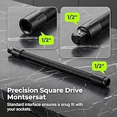economico accessori per trapano-Prolunga flessibile per albero da 1/2", bussola dinamometrica, chiavi a cricchetto, chiave elettrica, biella, barra di prolunga flessibile per spazi ristretti, utensile manuale per riparazioni