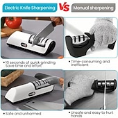 お買い得  キッチン用品＆小物-キッチン用電動ナイフ研ぎ器 多機能自動プロ仕様 4段階ギア電動ナイフ研ぎ器 キッチンアクセサリー 高速研ぎ石 家庭用キッチン 全自動ナイフ研ぎ機
