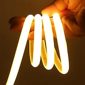 cheap COB Strip Lights-220V Dimmable COB LED Neon Strip Light Outdoor Waterproof Super Bright 280LEDs/M Flexible Lamp Garden Home Bar Decor