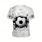 tanie 3D sporty i gry dla chłopców-Dla chłopców 3D Graficzny Piłka nożna Koszulki piłkarskie Podkoszulek T-shirt Krótki rękaw Druk 3D Lato Wiosna Sport Moda Moda miejska Dzieci 4-12 lat Półgolf Codzienny Na zewnątrz Regularny
